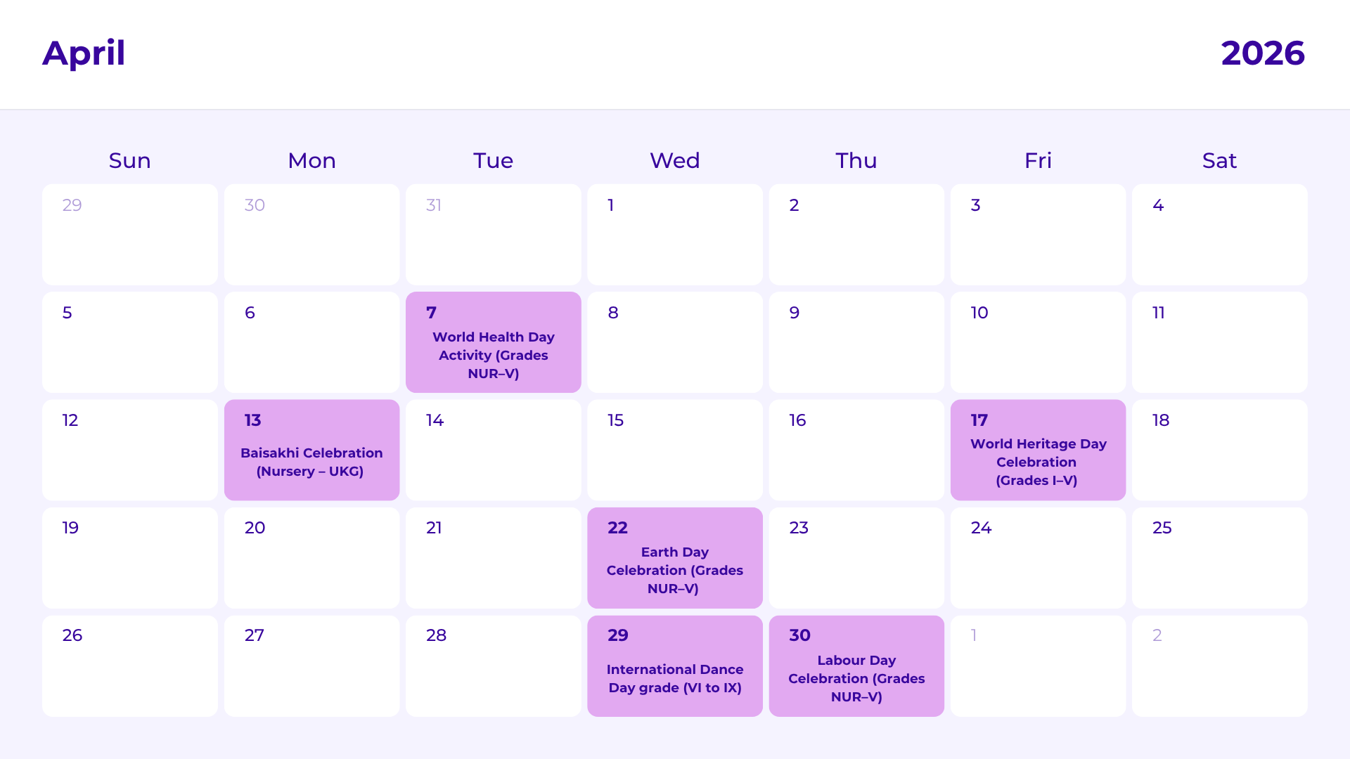 JKG Calendar