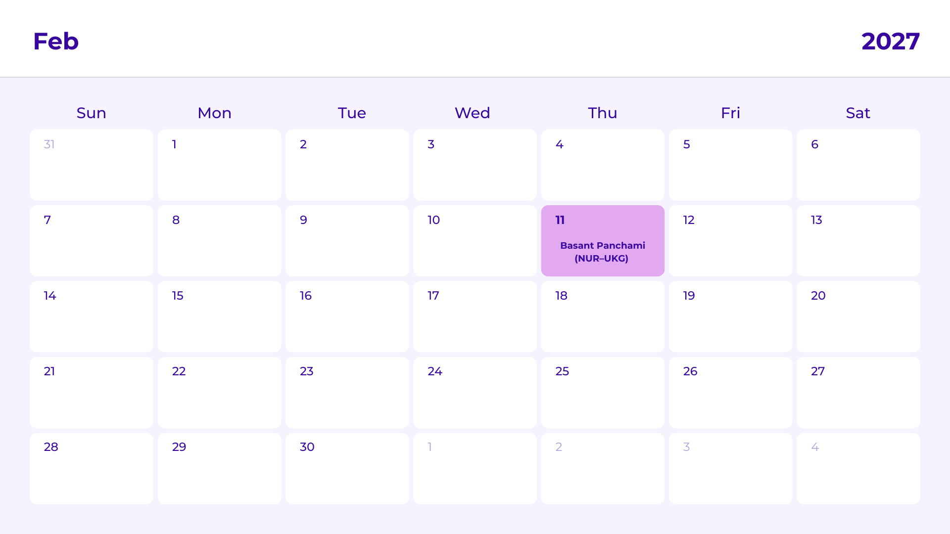 JKG Calendar