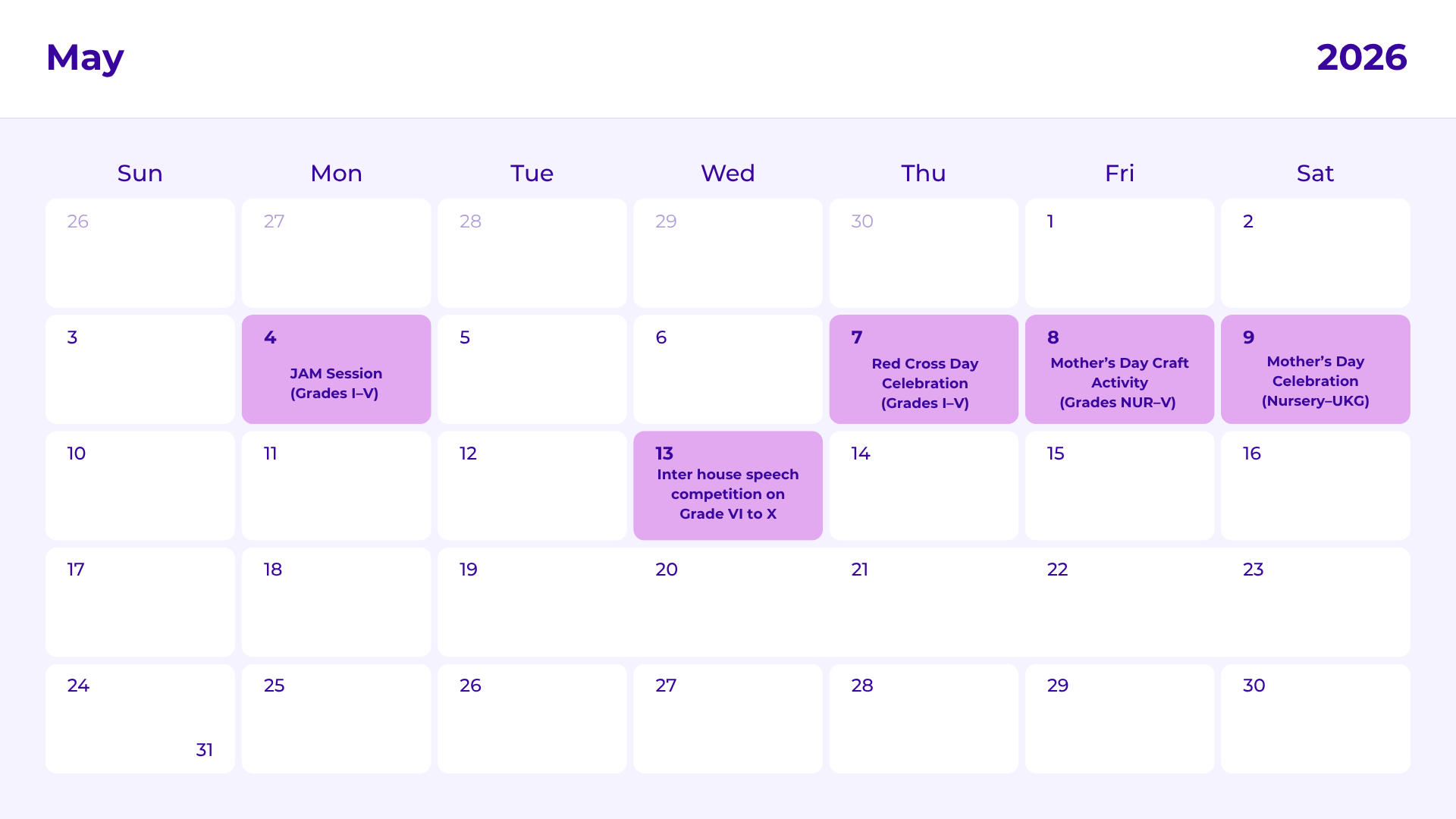 JKG Calendar