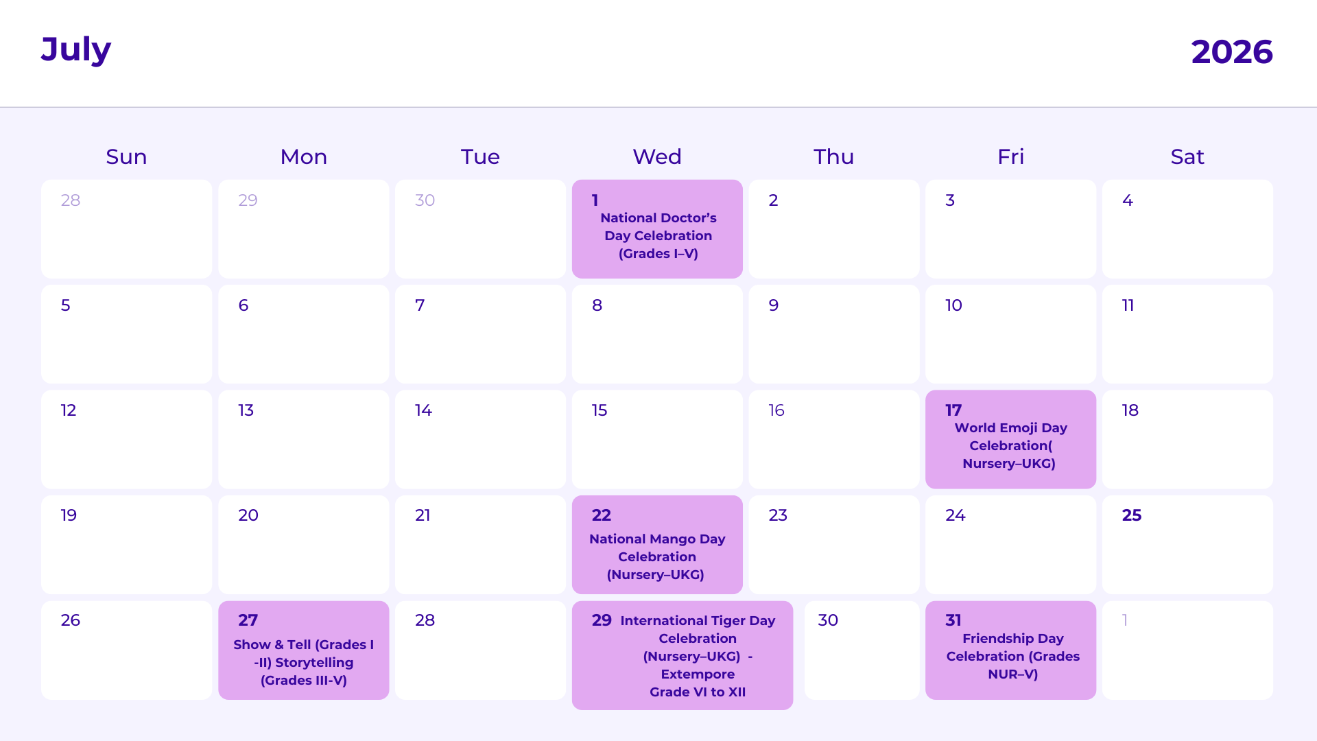 JKG Calendar