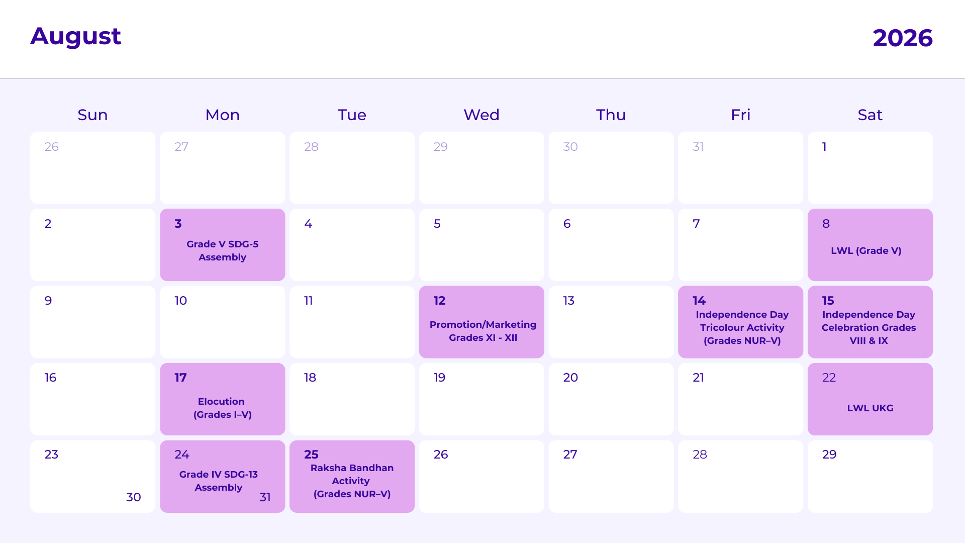 JKG Calendar