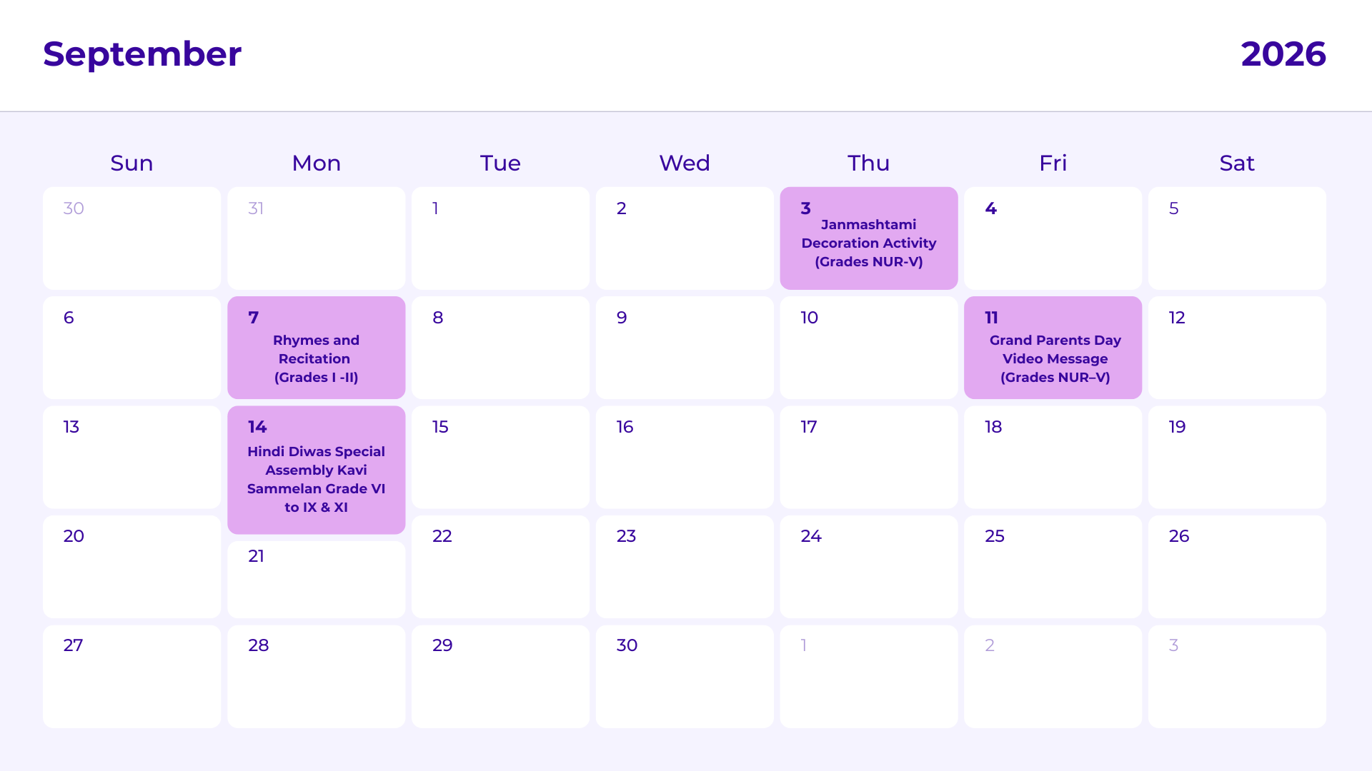 JKG Calendar