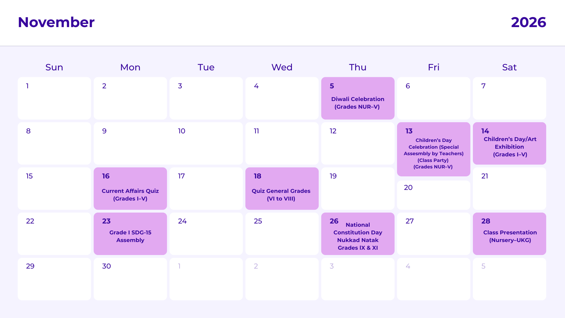 JKG Calendar
