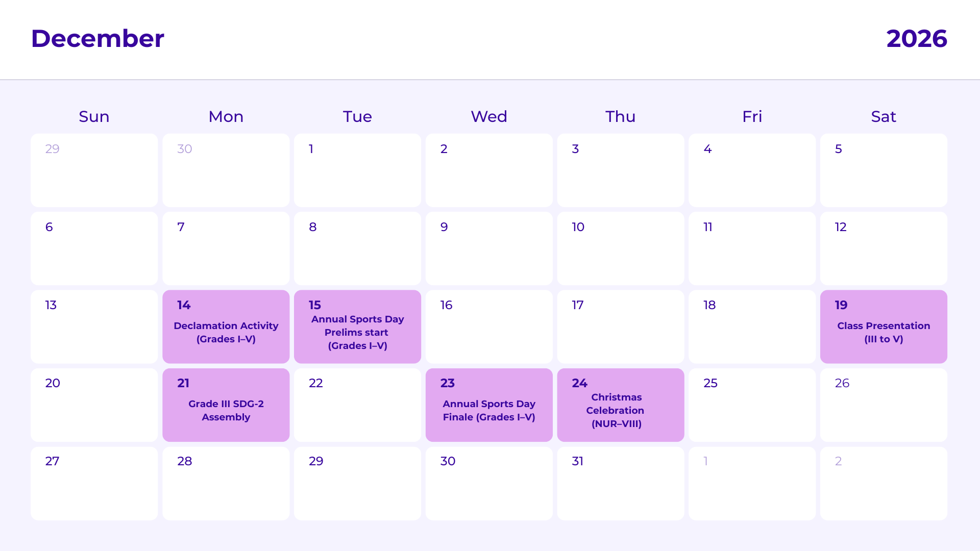 JKG Calendar