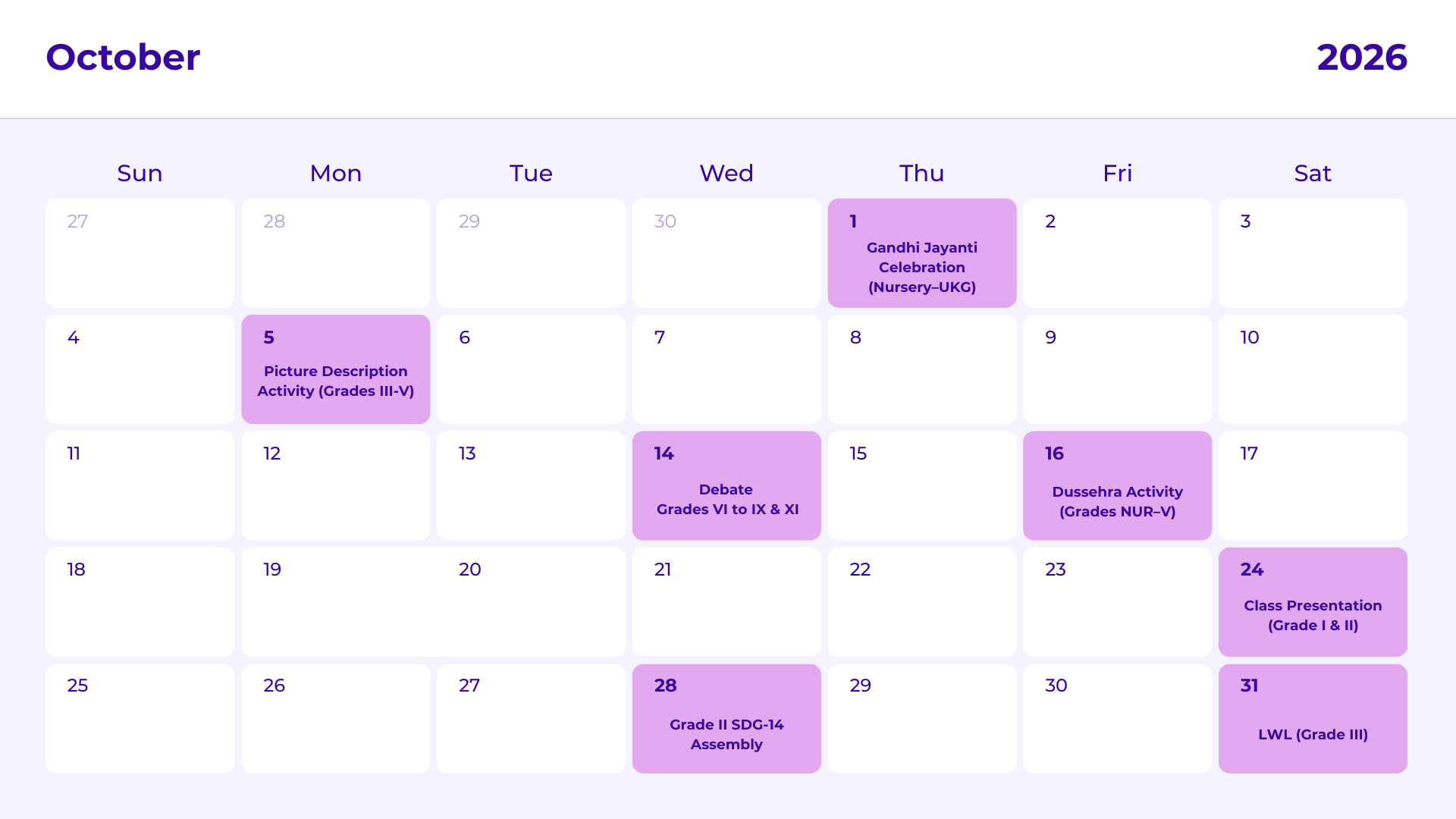 JKG Calendar