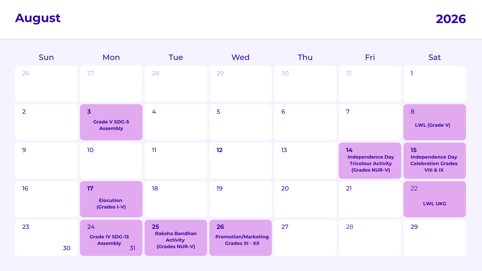 JKG Calendar