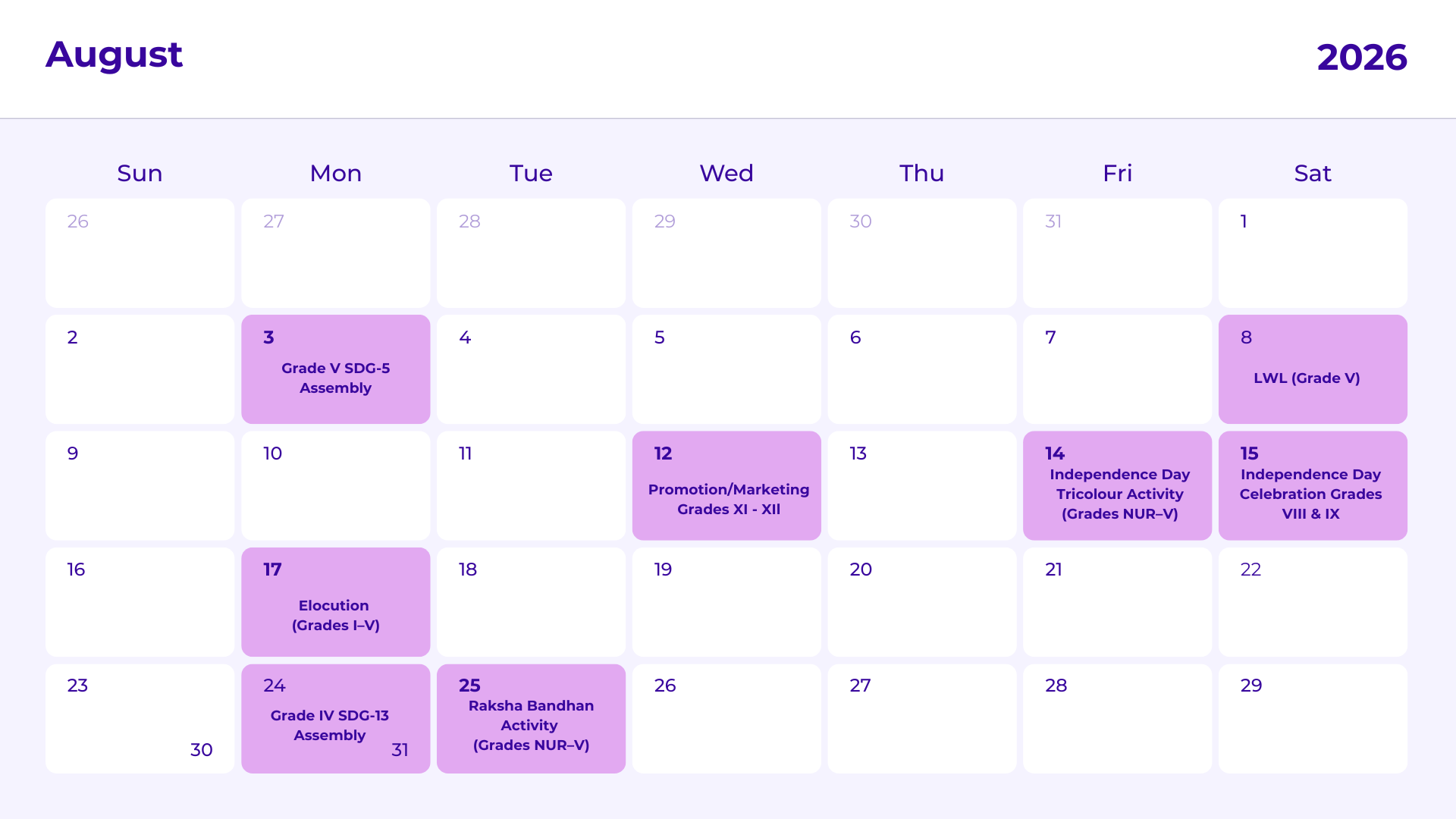 JKG Calendar