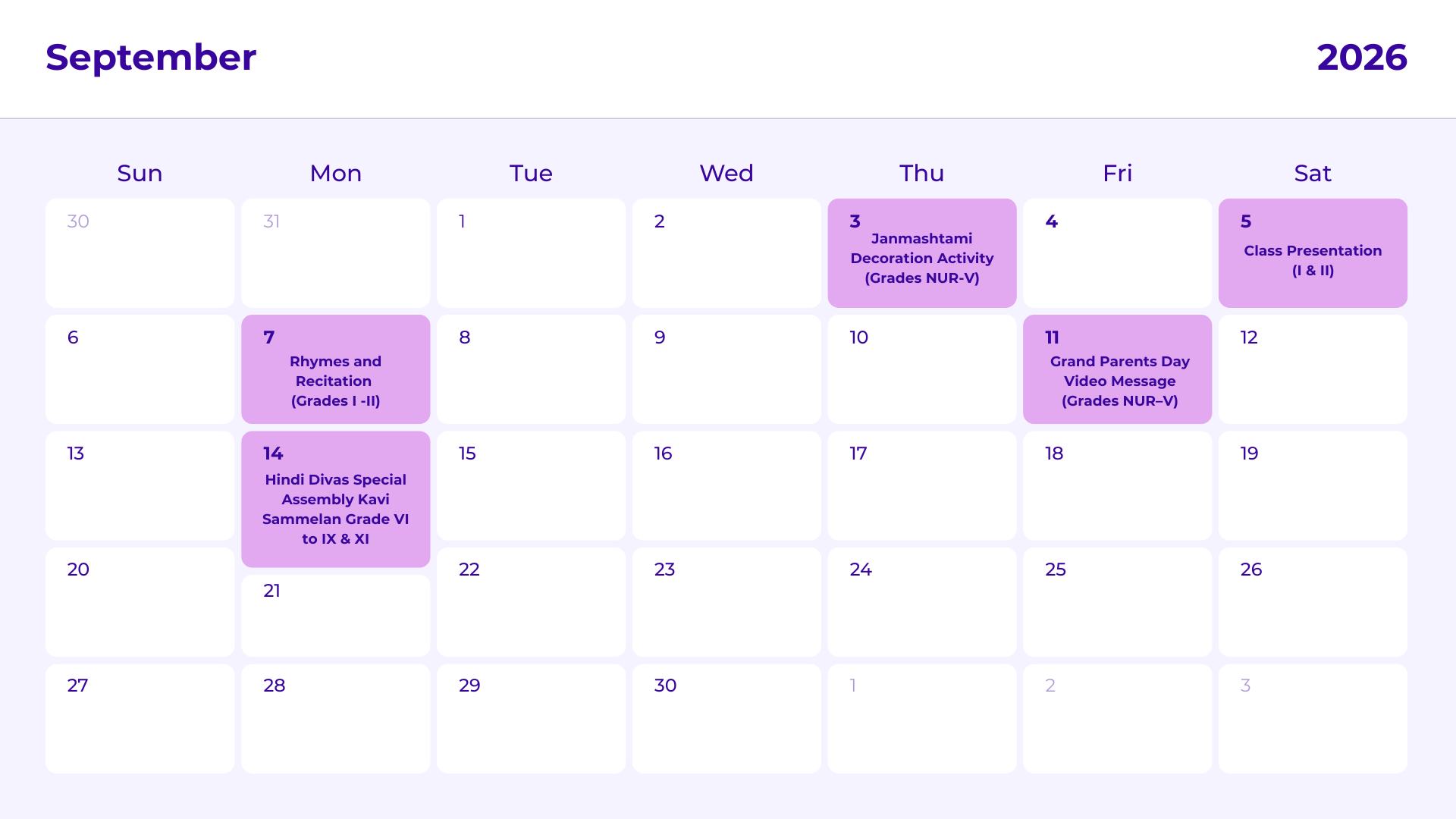 JKG Calendar