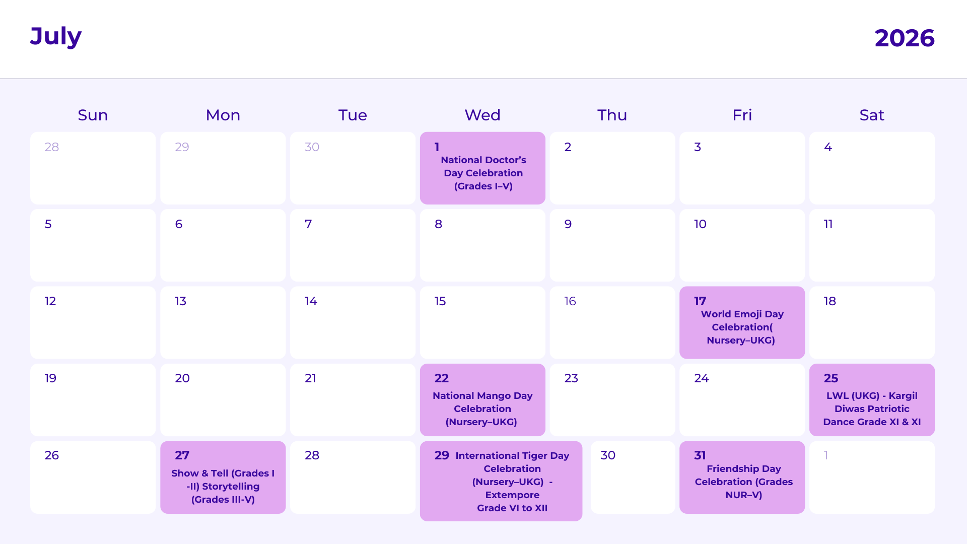 JKG Calendar