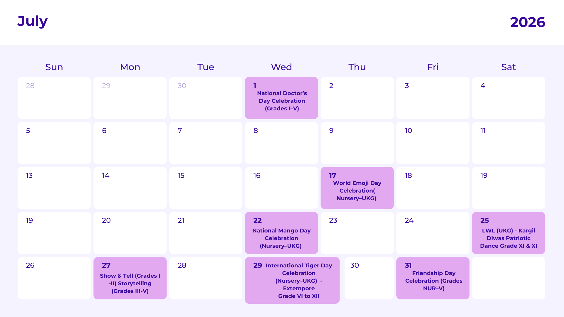 JKG Calendar