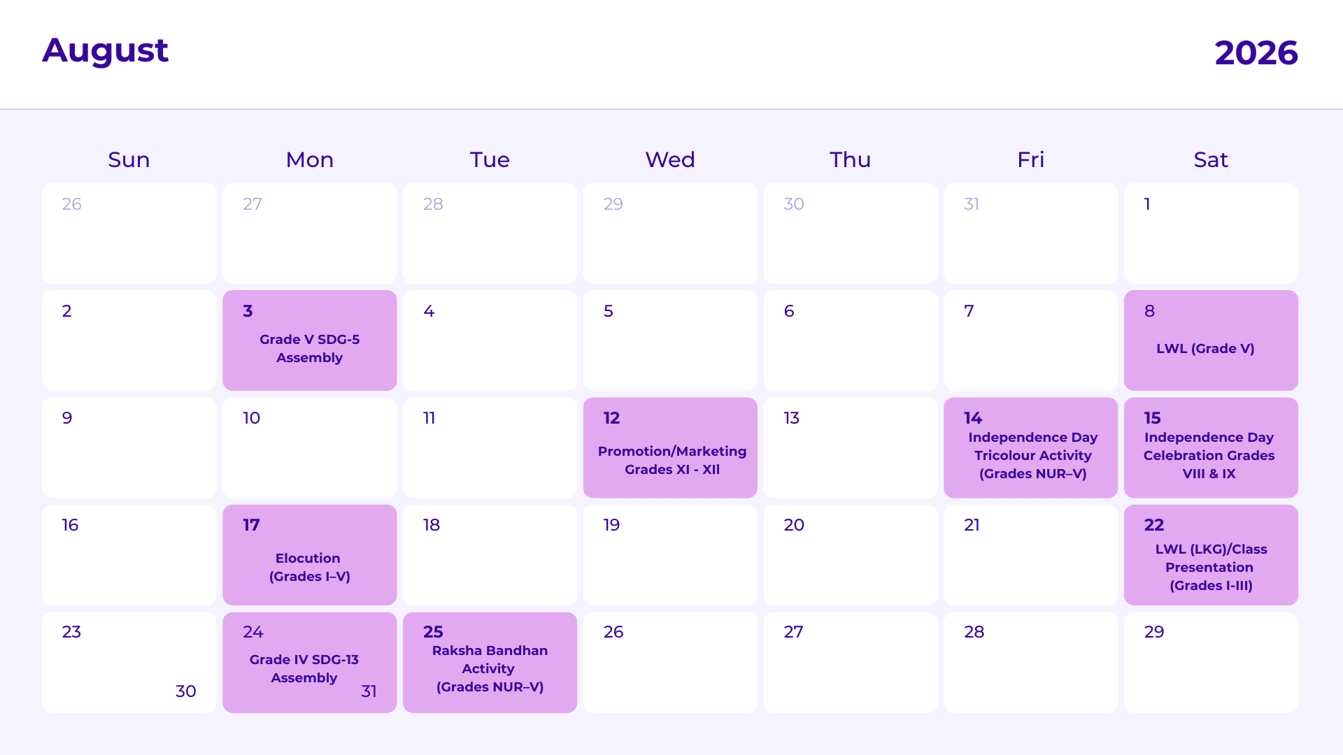 JKG Calendar
