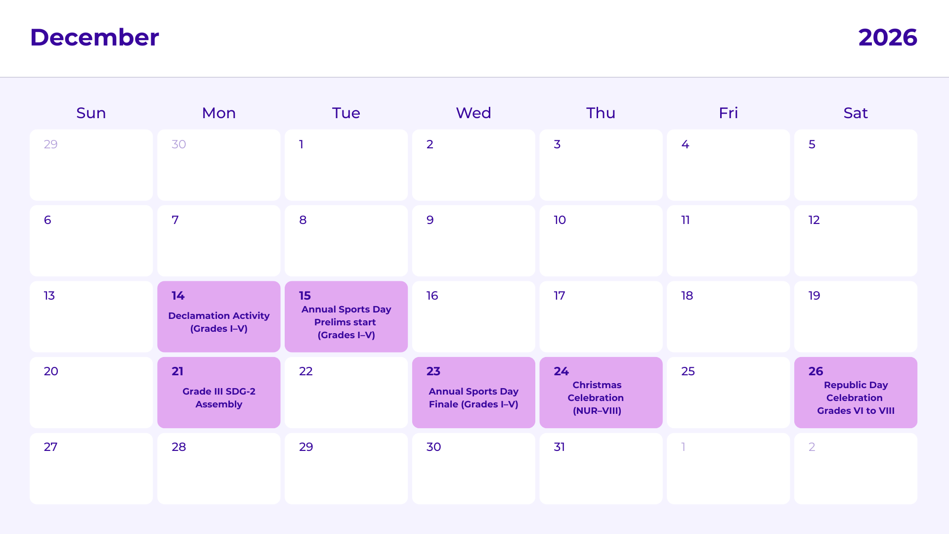 JKG Calendar