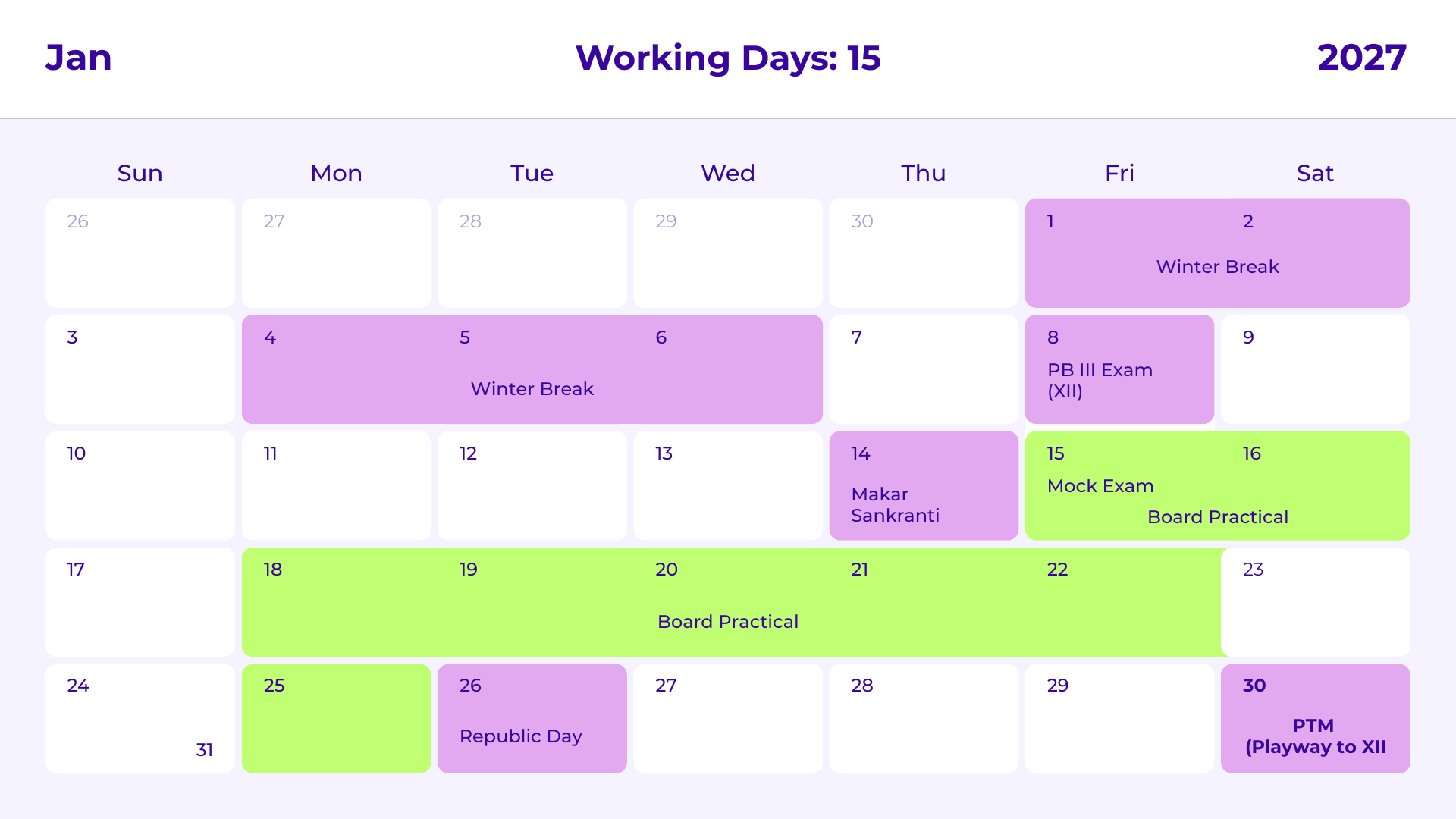 JKG Calendar