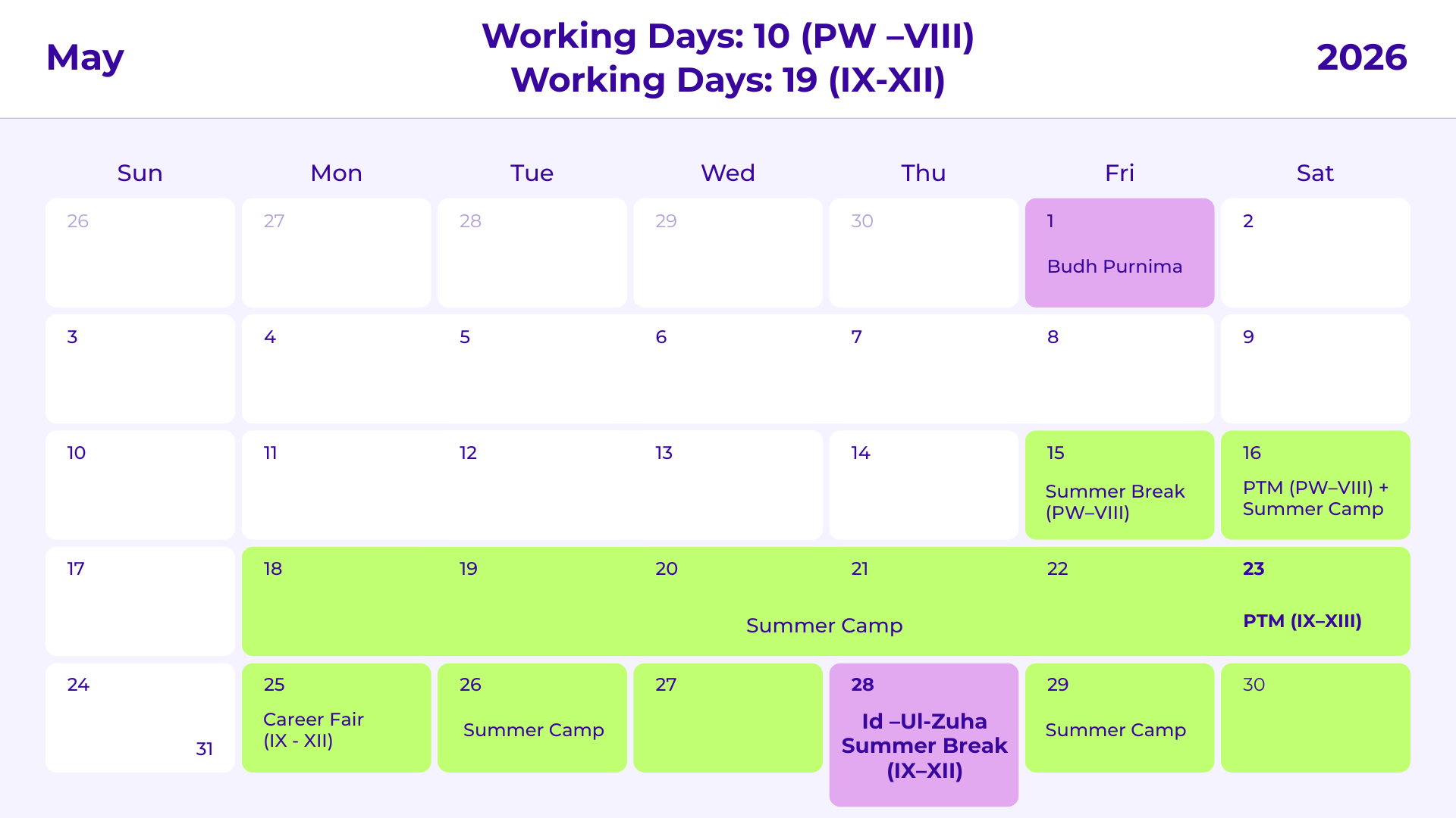 JKG Calendar