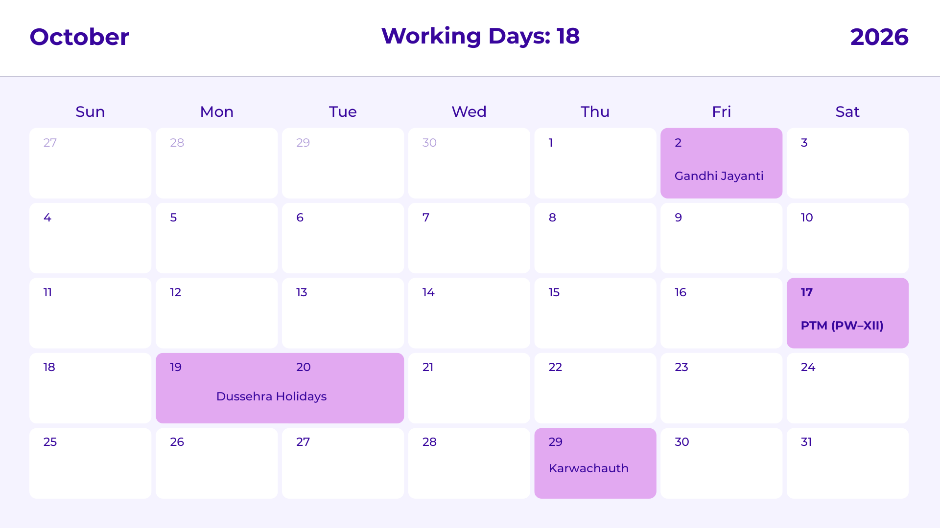 JKG Calendar