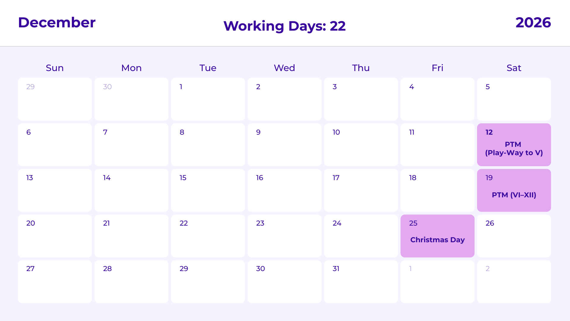 JKG Calendar