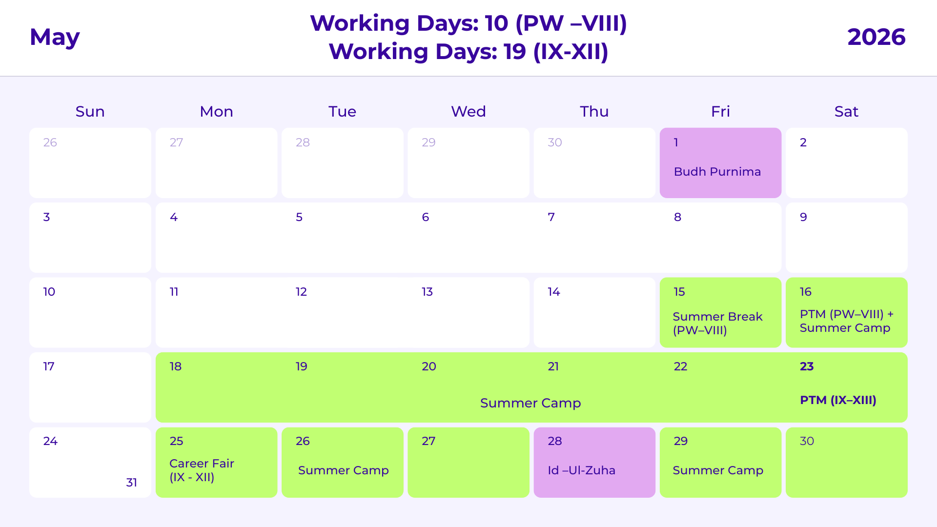 JKG Calendar