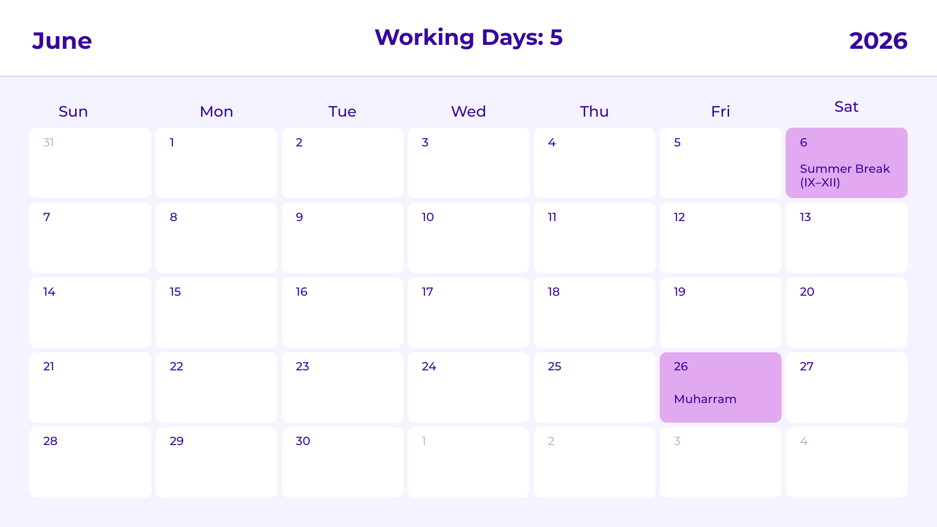 JKG Calendar