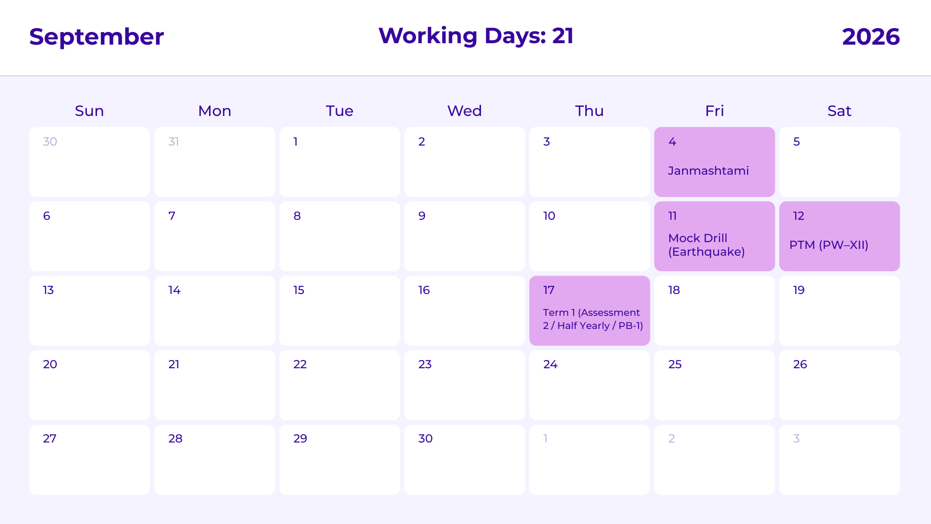 JKG Calendar