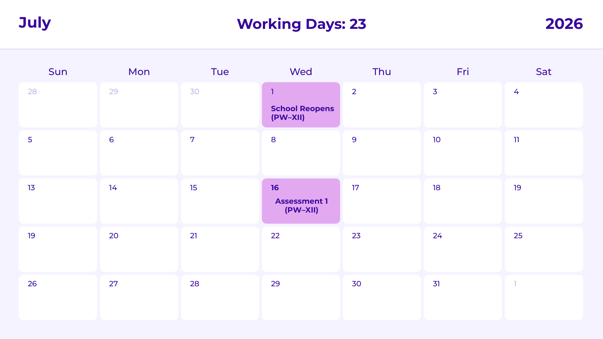 JKG Calendar